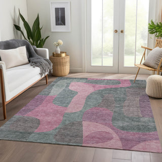 Piper Looms Chantille Abstract ACN1867 Blush Machine Washable Area Rug Lifestyle Image Feature