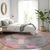 Piper Looms Chantille Abstract ACN1867 Blush Machine Washable Area Rug Round Lifestyle Image Feature