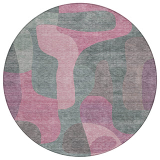 Piper Looms Chantille Abstract ACN1867 Blush Machine Washable Area Rug Round Main Image