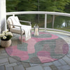Piper Looms Chantille Abstract ACN1867 Blush Machine Washable Area Rug Round Outdoor Lifestyle Image Feature