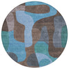 Piper Looms Chantille Abstract ACN1867 Brown Machine Washable Area Rug Round Main Image