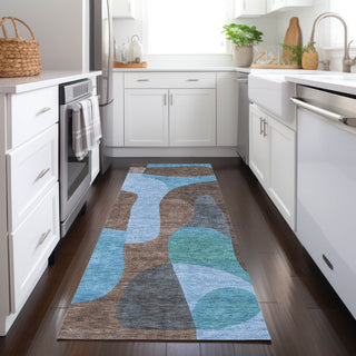 Piper Looms Chantille Abstract ACN1867 Brown Machine Washable Area Rug Runner Lifestyle Image Feature
