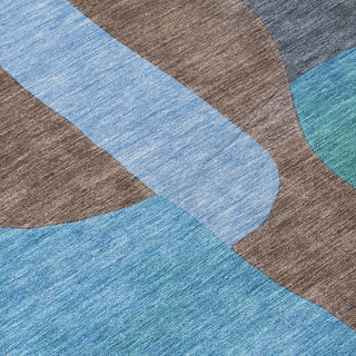 Piper Looms Chantille Abstract ACN1867 Brown Machine Washable Area Rug Swatch Image
