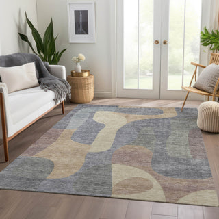 Piper Looms Chantille Abstract ACN1867 Gray Machine Washable Area Rug Lifestyle Image Feature
