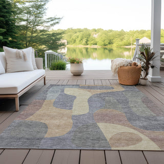 Piper Looms Chantille Abstract ACN1867 Gray Machine Washable Area Rug Outdoor Lifestyle Image Feature