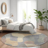 Piper Looms Chantille Abstract ACN1867 Gray Machine Washable Area Rug Round Lifestyle Image Feature