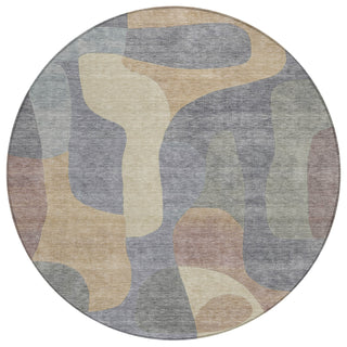 Piper Looms Chantille Abstract ACN1867 Gray Machine Washable Area Rug Round Main Image