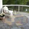 Piper Looms Chantille Abstract ACN1867 Gray Machine Washable Area Rug Round Outdoor Lifestyle Image Feature