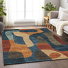 Piper Looms Chantille Abstract ACN1867 Navy Machine Washable Area Rug Lifestyle Image Feature