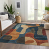 Piper Looms Chantille Abstract ACN1867 Navy Machine Washable Area Rug Lifestyle Image Feature