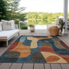 Piper Looms Chantille Abstract ACN1867 Navy Machine Washable Area Rug Outdoor Lifestyle Image Feature