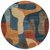 Piper Looms Chantille Abstract ACN1867 Navy Machine Washable Area Rug Round Main Image