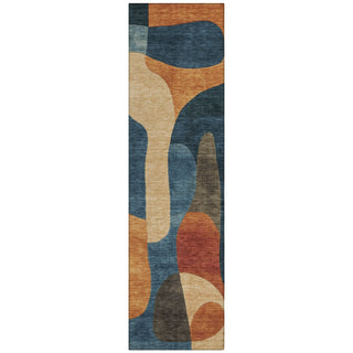 Piper Looms Chantille Abstract ACN1867 Navy Machine Washable Area Rug Runner Main Image