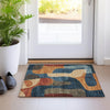 Piper Looms Chantille Abstract ACN1867 Navy Machine Washable Area Rug Scatter Lifestyle Image Feature
