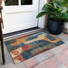 Piper Looms Chantille Abstract ACN1867 Navy Machine Washable Area Rug Scatter Outdoor Lifestyle Image Feature