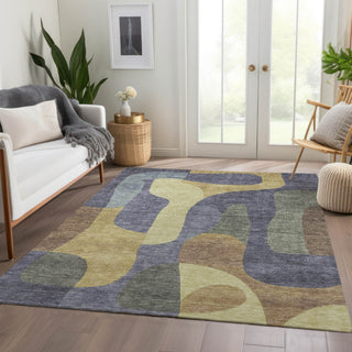 Piper Looms Chantille Abstract ACN1867 Purple Machine Washable Area Rug Lifestyle Image Feature