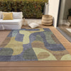 Piper Looms Chantille Abstract ACN1867 Purple Machine Washable Area Rug Outdoor Lifestyle Image Feature