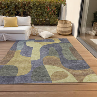Piper Looms Chantille Abstract ACN1867 Purple Machine Washable Area Rug Outdoor Lifestyle Image Feature