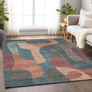 Piper Looms Chantille Abstract ACN1867 Sage Machine Washable Area Rug Lifestyle Image Feature