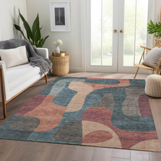 Piper Looms Chantille Abstract ACN1867 Sage Machine Washable Area Rug Lifestyle Image Feature