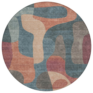 Piper Looms Chantille Abstract ACN1867 Sage Machine Washable Area Rug Round Main Image