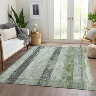 Piper Looms Chantille Stripes ACN1868 Aloe Machine Washable Area Rug Lifestyle Image Feature