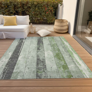Piper Looms Chantille Stripes ACN1868 Aloe Machine Washable Area Rug Outdoor Lifestyle Image Feature