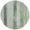 Piper Looms Chantille Stripes ACN1868 Aloe Machine Washable Area Rug Round Main Image