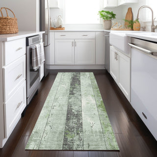 Piper Looms Chantille Stripes ACN1868 Aloe Machine Washable Area Rug Runner Lifestyle Image Feature
