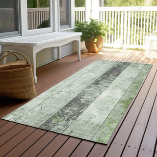 Piper Looms Chantille Stripes ACN1868 Aloe Machine Washable Area Rug Runner Outdoor Lifestyle Image Feature
