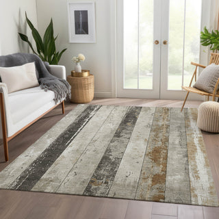 Piper Looms Chantille Stripes ACN1868 Beige Machine Washable Area Rug Lifestyle Image Feature