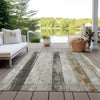 Piper Looms Chantille Stripes ACN1868 Beige Machine Washable Area Rug Outdoor Lifestyle Image Feature