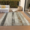 Piper Looms Chantille Stripes ACN1868 Beige Machine Washable Area Rug Outdoor Lifestyle Image Feature