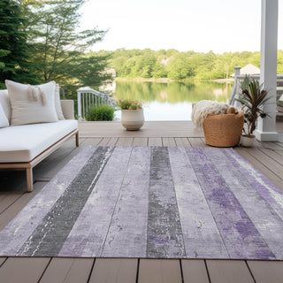 Piper Looms Chantille Stripes ACN1868 Lavender Machine Washable Area Rug Outdoor Lifestyle Image Feature
