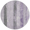 Piper Looms Chantille Stripes ACN1868 Lavender Machine Washable Area Rug Round Main Image