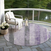 Piper Looms Chantille Stripes ACN1868 Lavender Machine Washable Area Rug Round Outdoor Lifestyle Image Feature