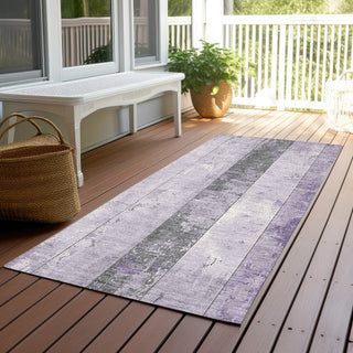 Piper Looms Chantille Stripes ACN1868 Lavender Machine Washable Area Rug Runner Outdoor Lifestyle Image Feature