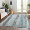 Piper Looms Chantille Stripes ACN1868 Seafoam Machine Washable Area Rug Lifestyle Image Feature