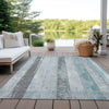 Piper Looms Chantille Stripes ACN1868 Seafoam Machine Washable Area Rug Outdoor Lifestyle Image Feature