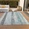 Piper Looms Chantille Stripes ACN1868 Seafoam Machine Washable Area Rug Outdoor Lifestyle Image Feature