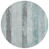 Piper Looms Chantille Stripes ACN1868 Seafoam Machine Washable Area Rug Round Main Image
