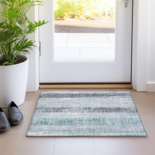Piper Looms Chantille Stripes ACN1868 Seafoam Machine Washable Area Rug Scatter Lifestyle Image Feature
