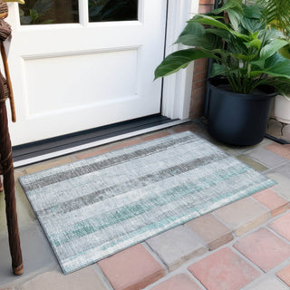 Piper Looms Chantille Stripes ACN1868 Seafoam Machine Washable Area Rug Scatter Outdoor Lifestyle Image Feature