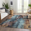 Piper Looms Chantille Floral ACN1869 Blue Machine Washable Area Rug Lifestyle Image Feature