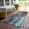Piper Looms Chantille Floral ACN1869 Blue Machine Washable Area Rug Runner Outdoor Lifestyle Image Feature