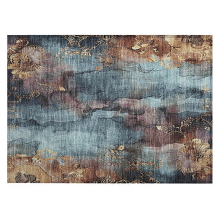 Piper Looms Chantille Floral ACN1869 Blue Machine Washable Area Rug Scatter Main Image