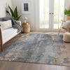 Piper Looms Chantille Floral ACN1869 Gray Machine Washable Area Rug Lifestyle Image Feature