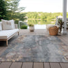 Piper Looms Chantille Floral ACN1869 Gray Machine Washable Area Rug Outdoor Lifestyle Image Feature