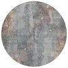 Piper Looms Chantille Floral ACN1869 Gray Machine Washable Area Rug Round Main Image