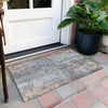 Piper Looms Chantille Floral ACN1869 Gray Machine Washable Area Rug Scatter Outdoor Lifestyle Image Feature